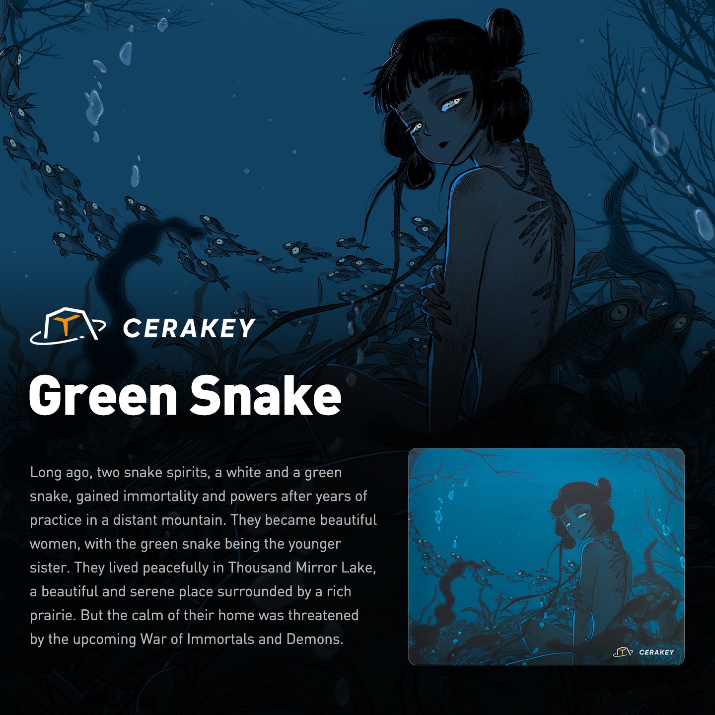 Cerakey X San Yan: Artistic Glass Mousepad