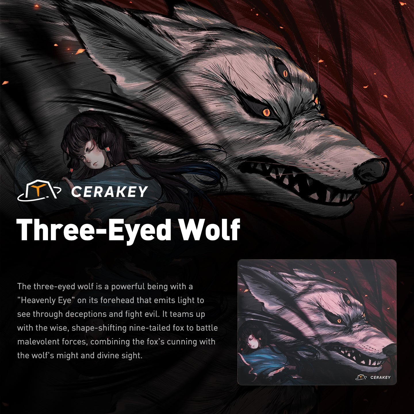 Cerakey X San Yan: Artistic Glass Mousepad