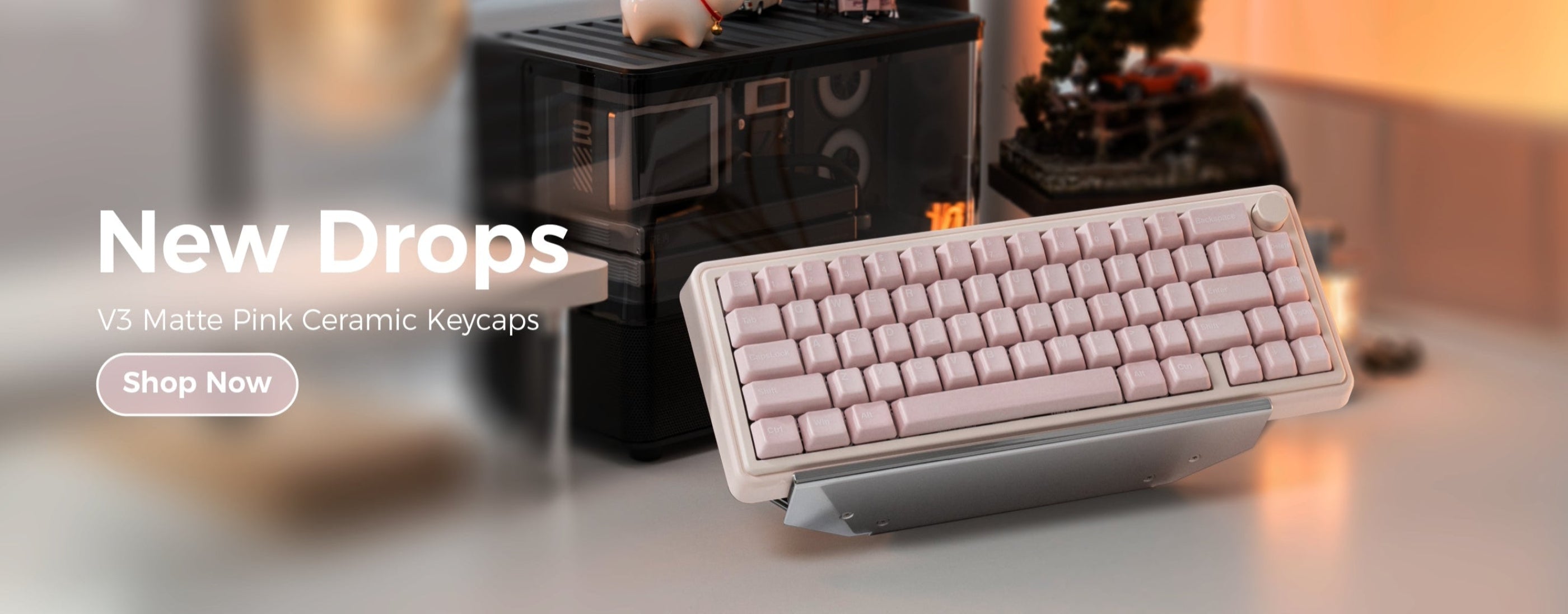 matte pink ceramic keycaps