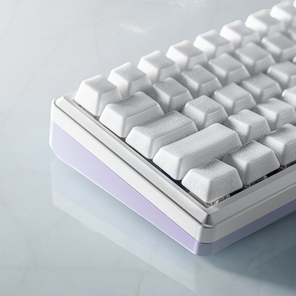 Rounded Ceramic Keycaps Ceramic Keycaps Full Set-White Crazed