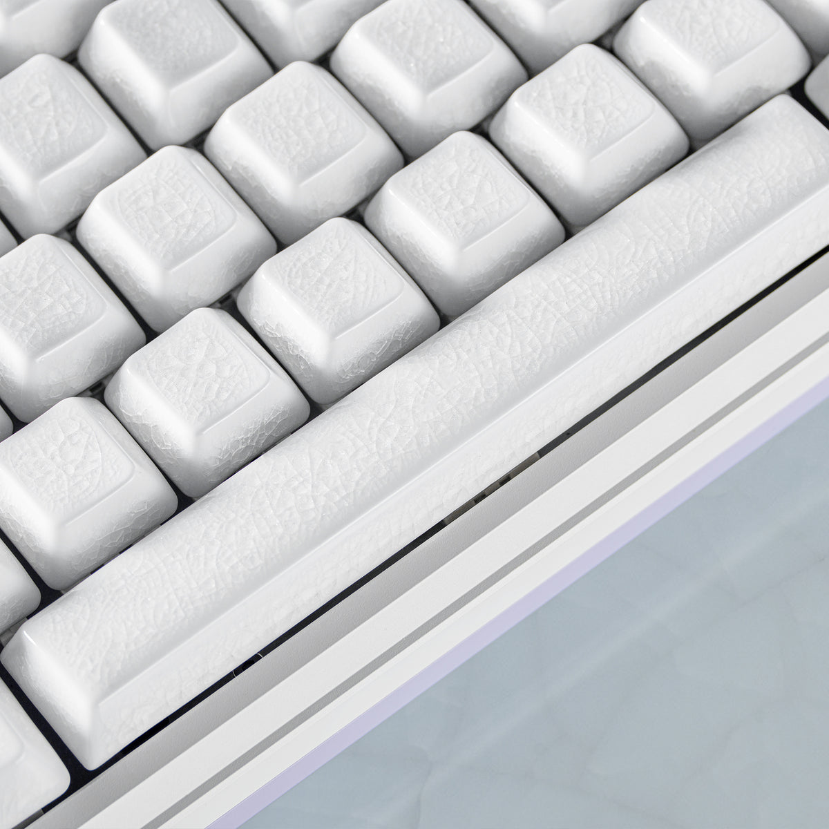 Ceramic Keycapos Ceramic Keycaps Full Set-White Crazed