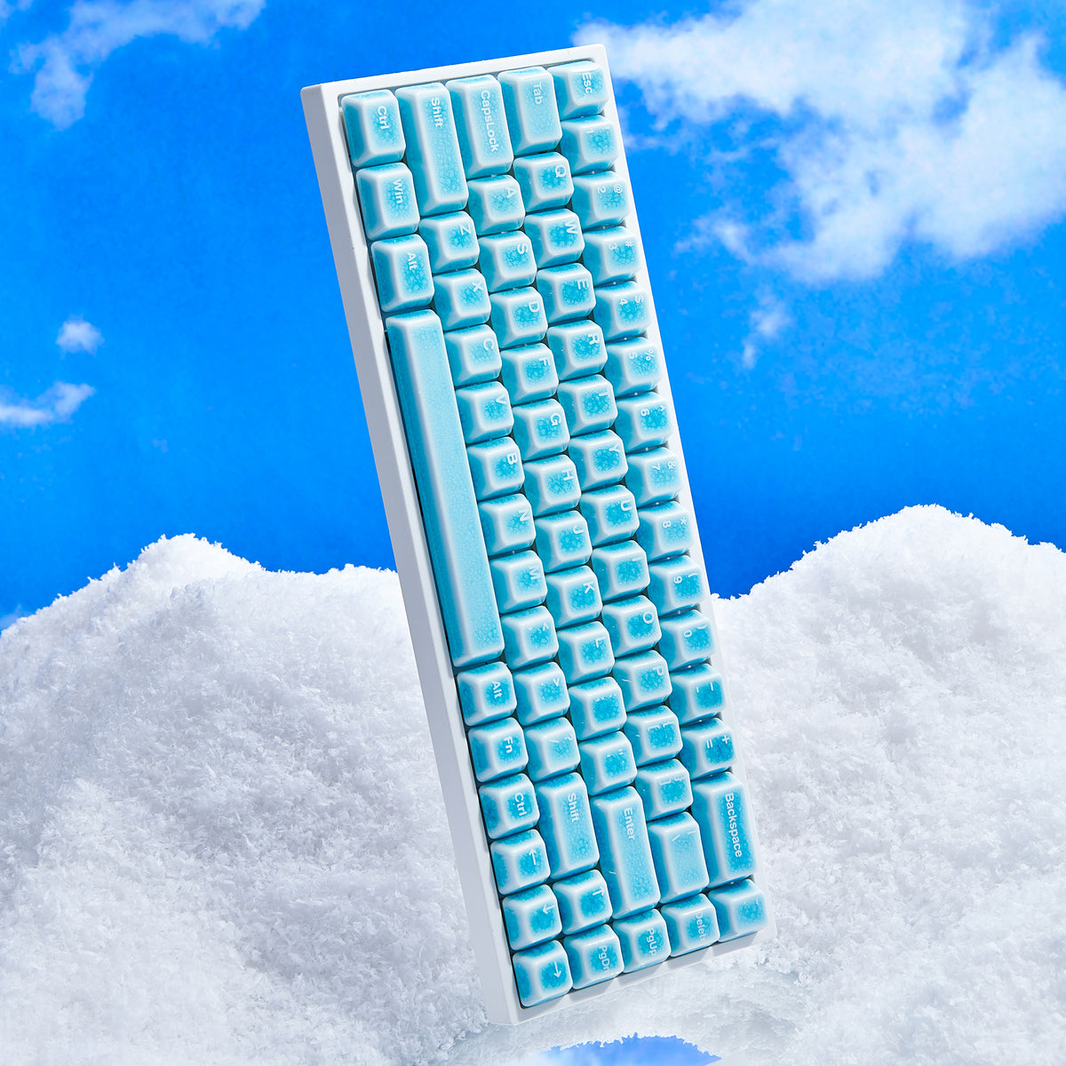 Cermic Keys 114 Keys Blue Crazed Ceramic Keycaps Set | Cerakey