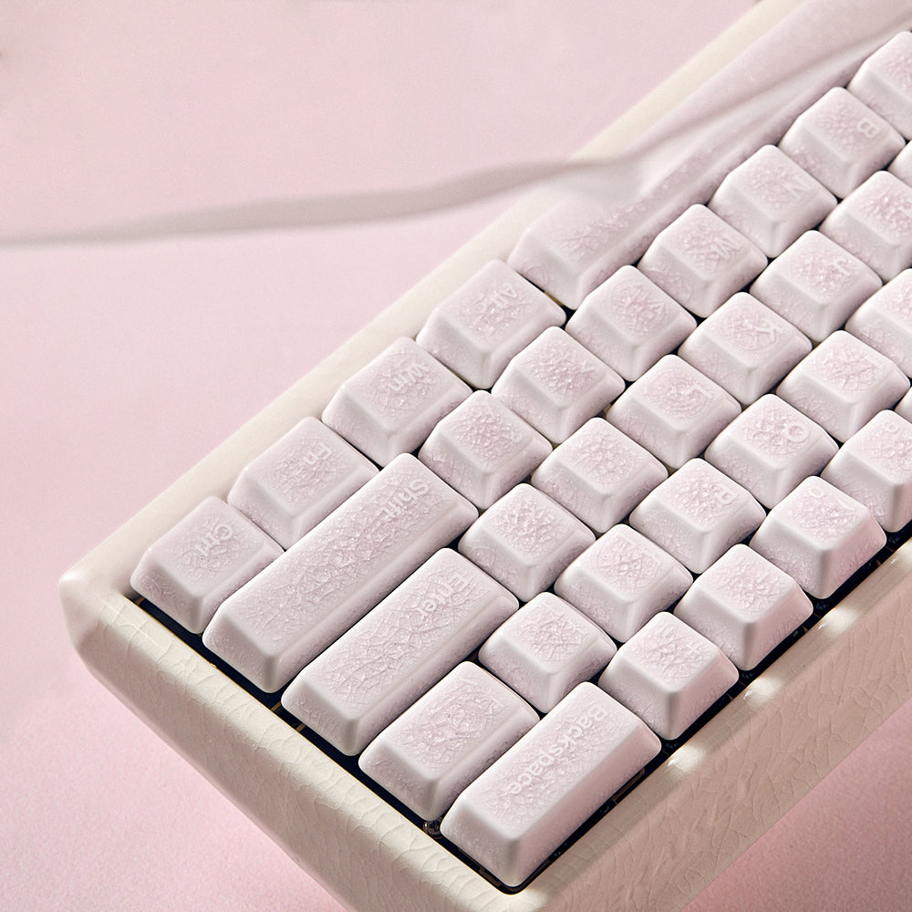 セラミックキーキャップ フルセット - ホワイト クレイズド