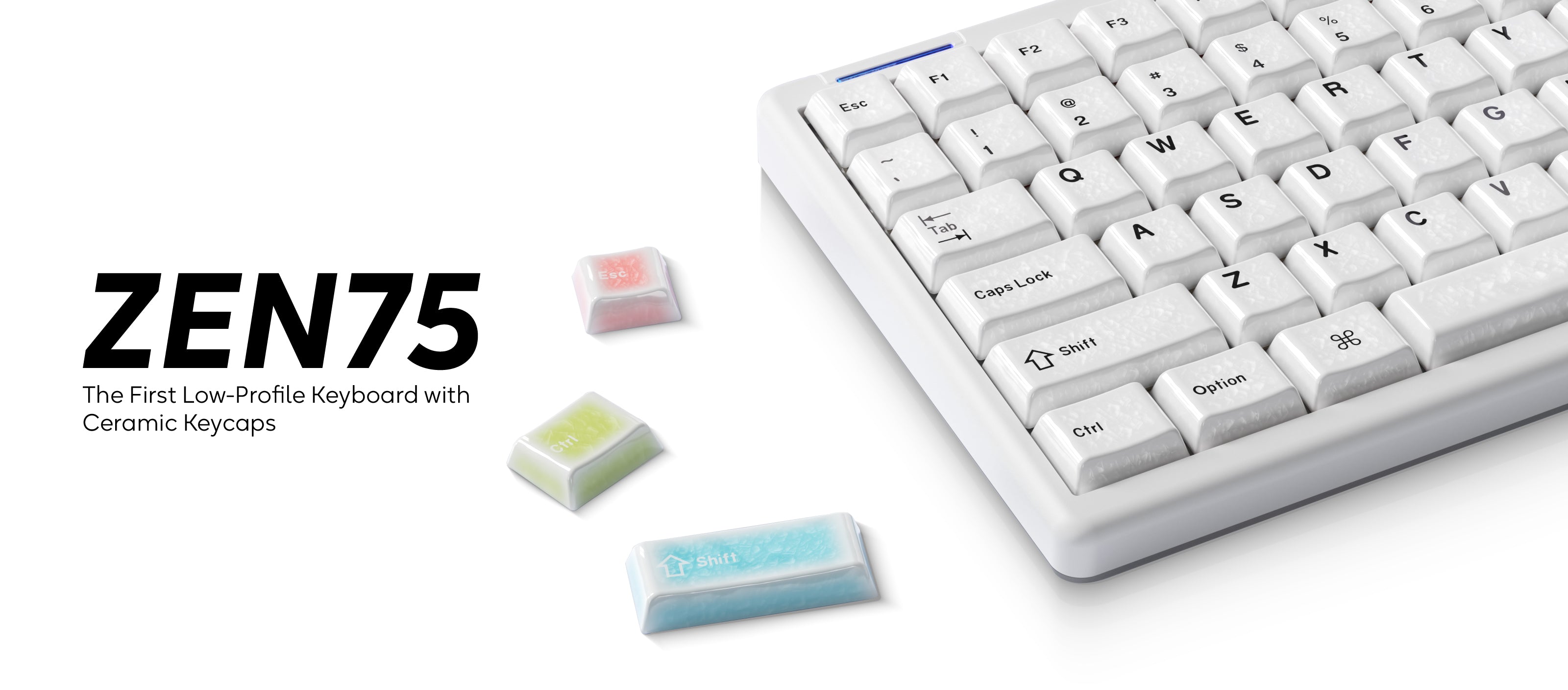 ZEN75: The First Low-Profile Keyboard with Ceramic Keycaps