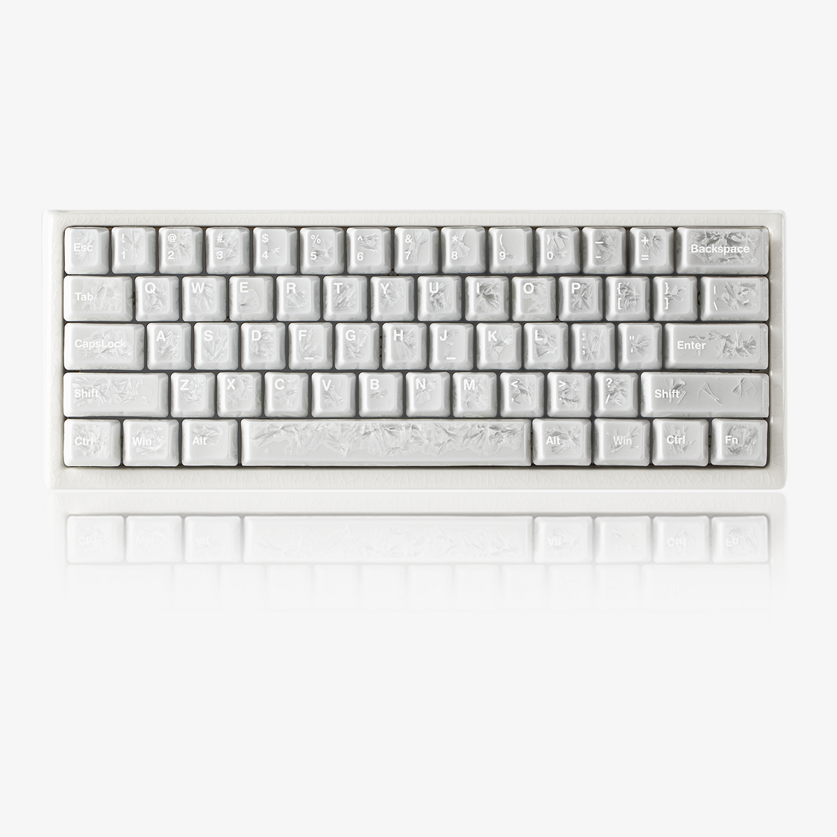 CERAKEY ホワイト V2 セラミックキーキャップフルセット　印字あり セラミックキーキャップ フルセット V2 - ホワイトアイスクリスタル