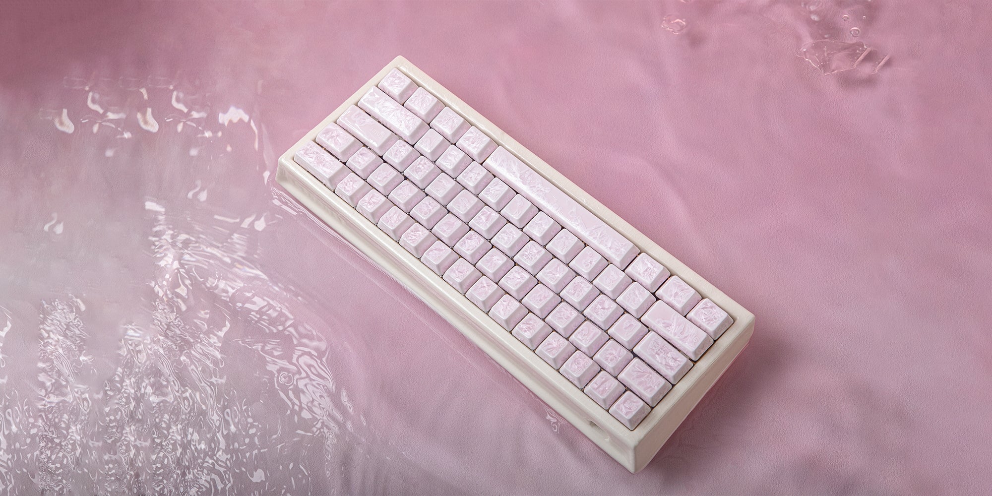 セラミックキーキャップ フルセット V2-ピンクアイスクリスタル
