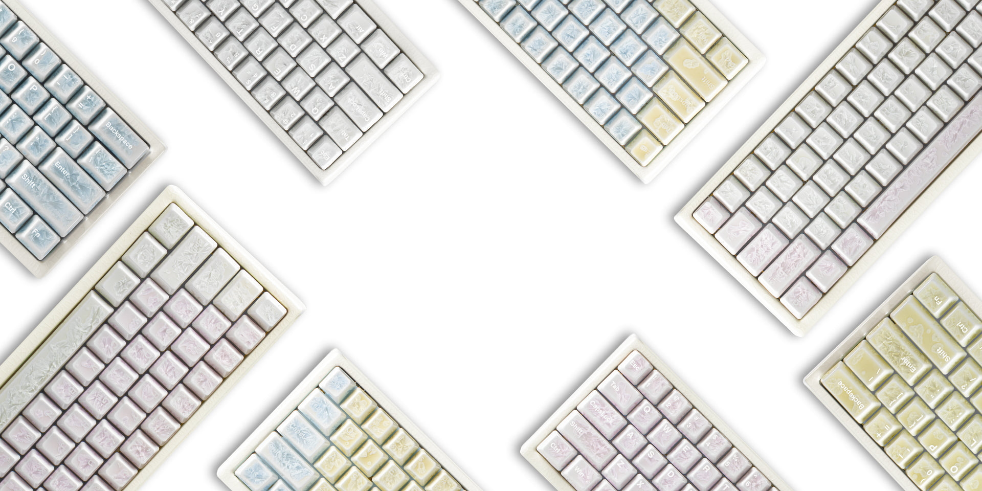 Ceramic Keycap Full Set V2-White Ice Crystal