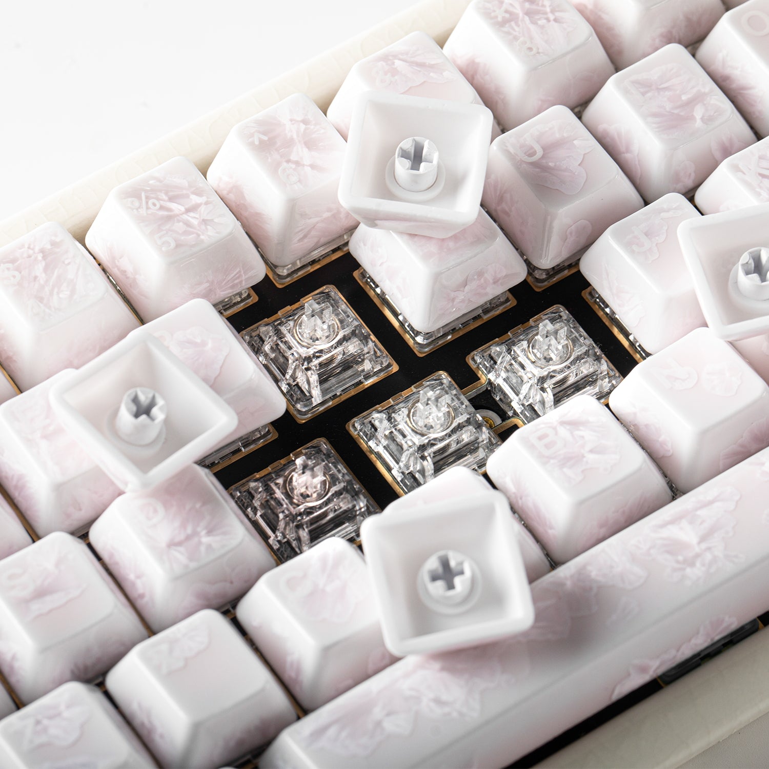 セラミックキーキャップ フルセット V2-ピンクアイスクリスタル
