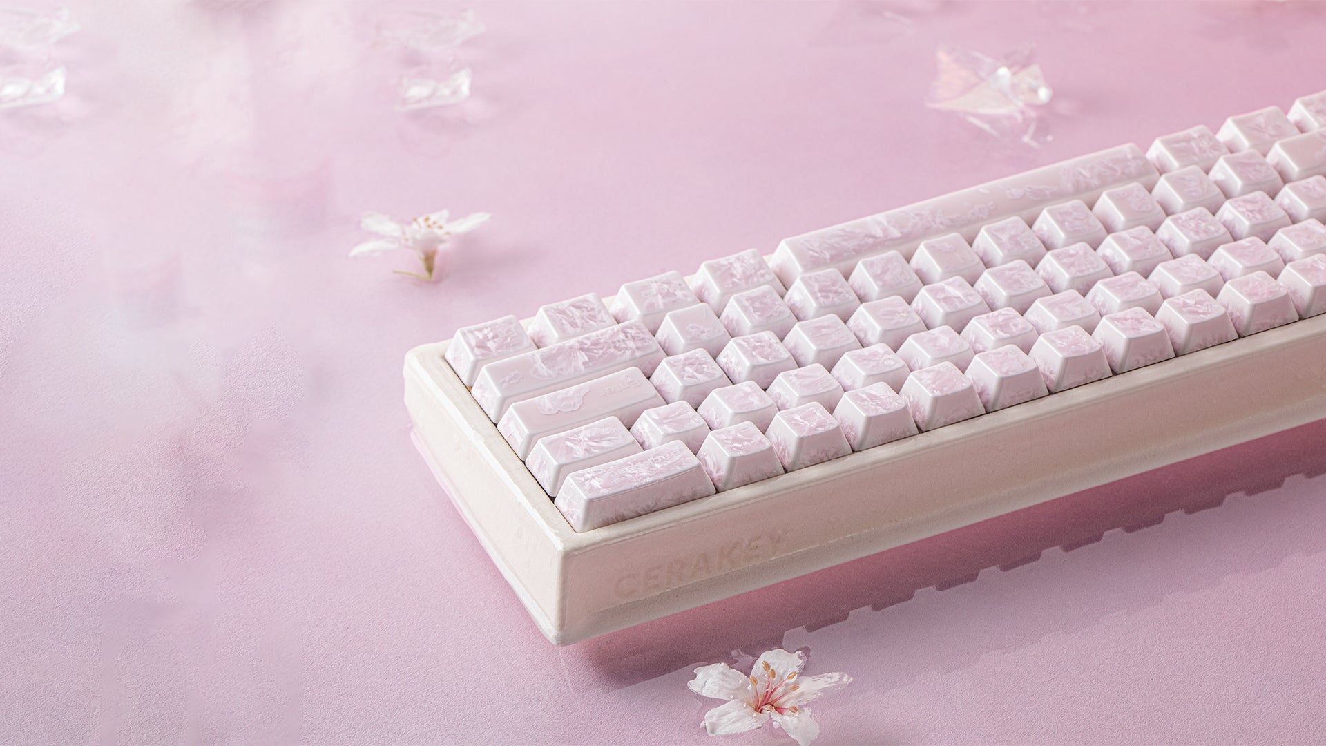 セラミックキーキャップ フルセット V2-ピンクアイスクリスタル