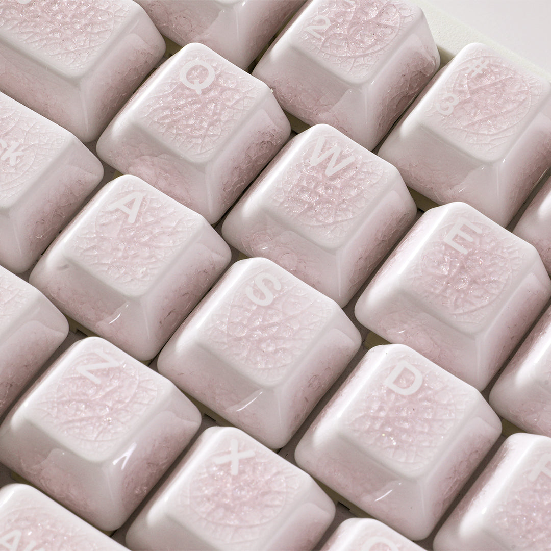 Ceramic Keycap Full Set V2-Pink Crazed