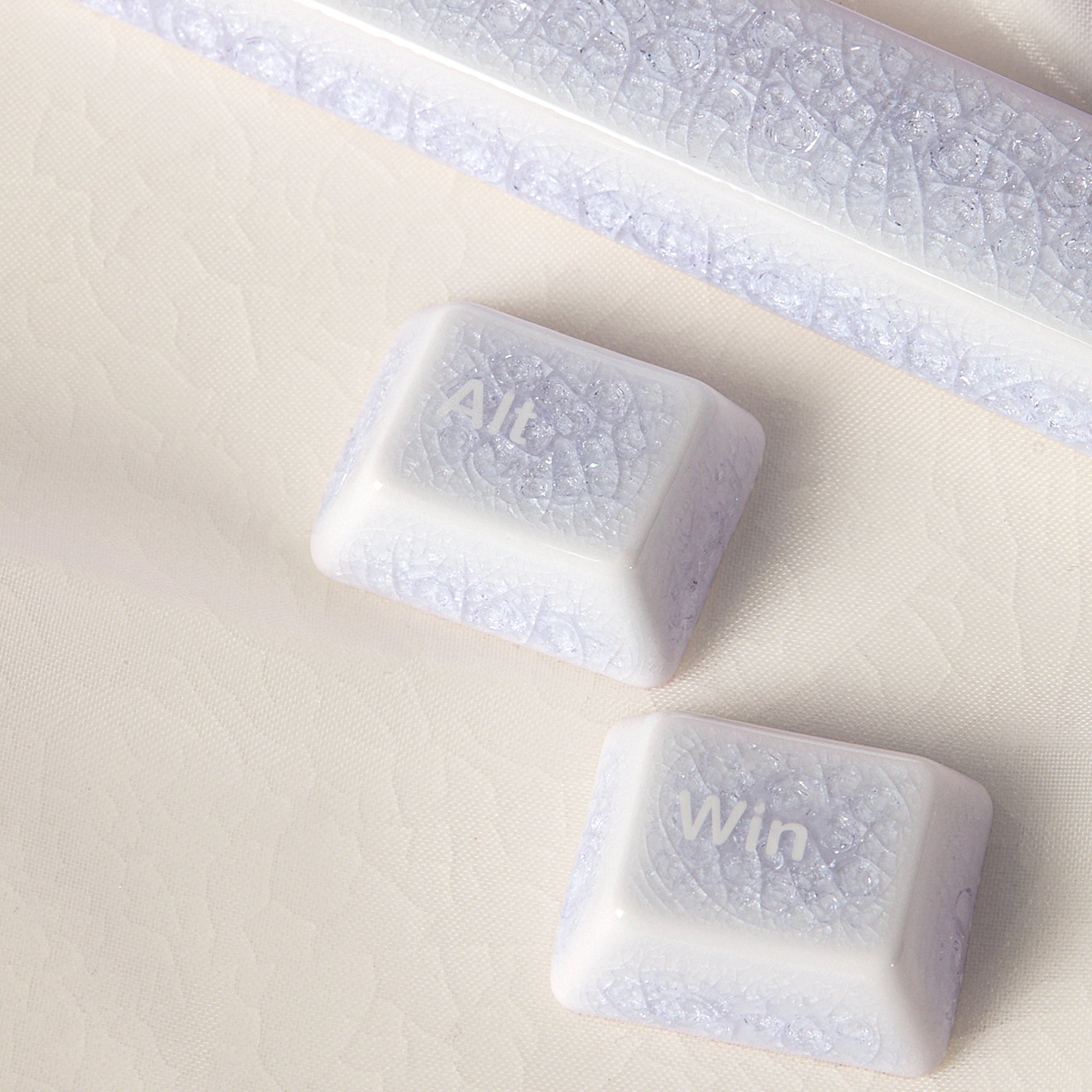 セラミックキーキャップフルセット-ホワイトクレイズ